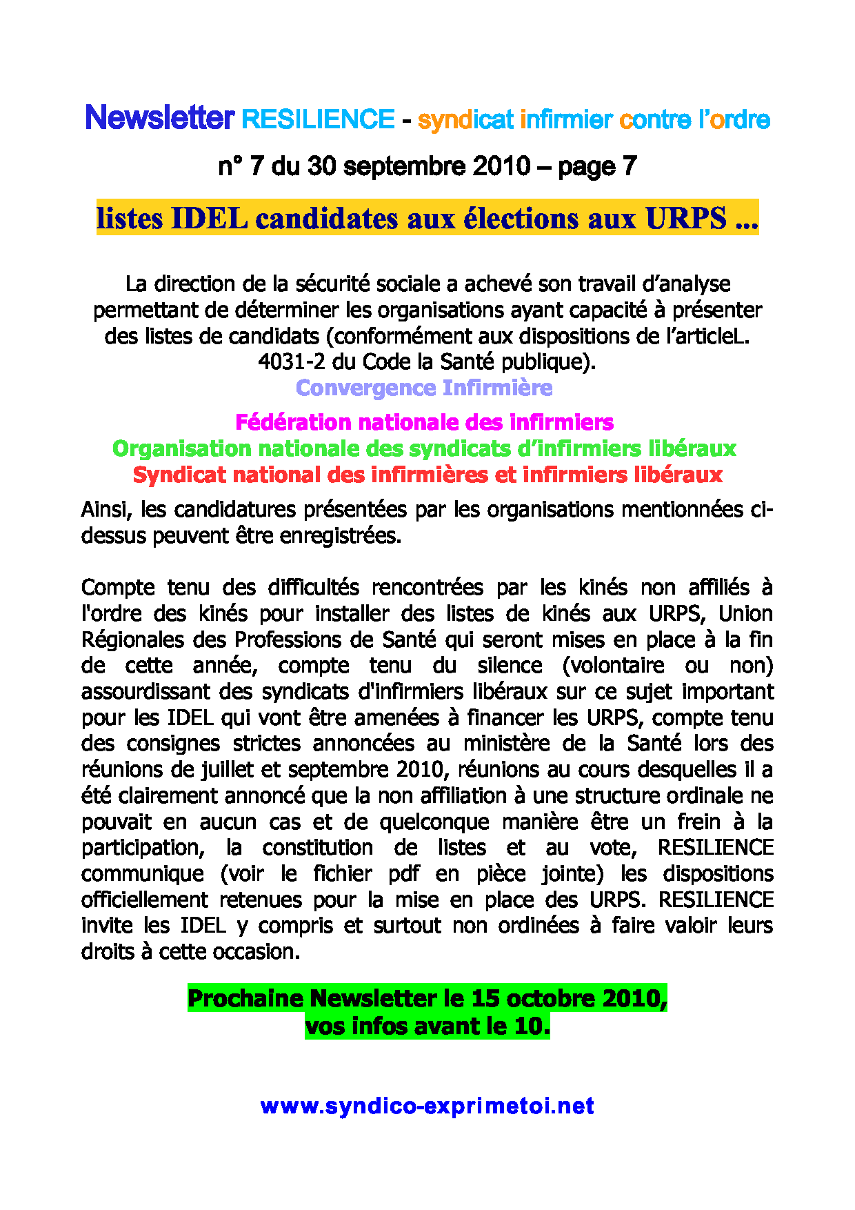 newsletter 7-30 09 10-7